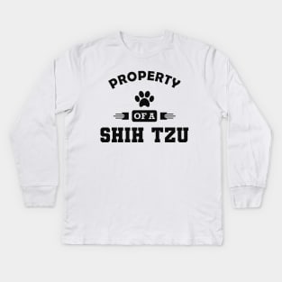 Shih Tzu Dog - Property of a shih tzu Kids Long Sleeve T-Shirt